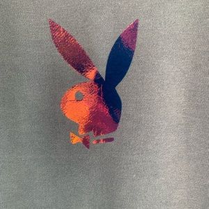 Light blue sweatshirt/ playboy decal